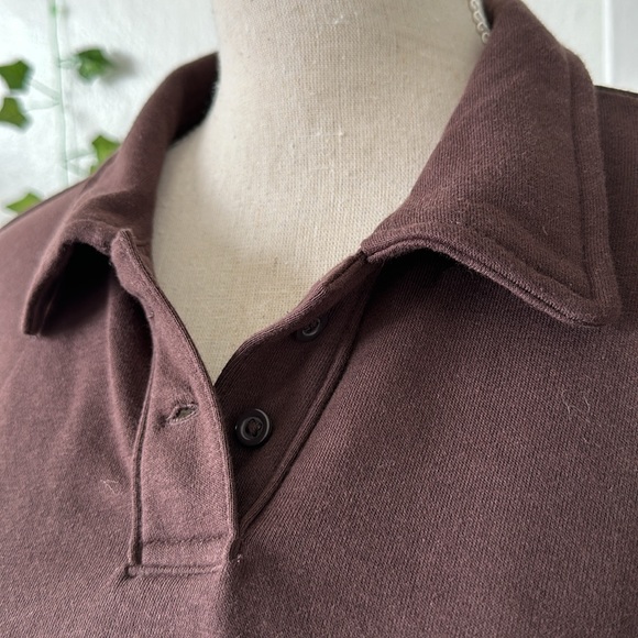 H&M | Cropped Long Sleevve Collared Top - Picture 2 of 5